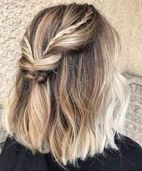 Braids Twists Festival Hairstyles For Short Hair Lob Style Half Up Half Down Prom Hairstyles For Short Hair Braids For Short Hair Hair Styles