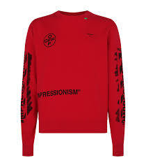 Opt for the sophisticated shirting and jacket options from the brand's latest collection. Off White C O Virgil Abloh Canvas Impressionism Sweatshirt In Red For Men Lyst