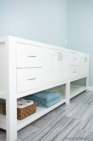 We also offer the same vanity in solid poplar in your choice of 56 colors. Mission Style Open Shelf Bathroom Vanity Build Plans Houseful Of Handmade