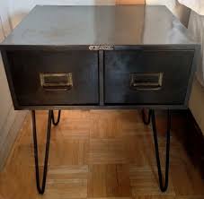 Steelmaster Steel Drawer Side Table With Hairpin By Circastudiony Side Table Doors Repurposed Diy Furniture