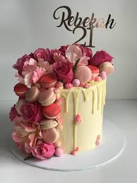 21st Birthday Glamorous Rose Gold Drip Cake Fresh And Fantasy Flowers With Macaroons On A Drip Cake Rose Gold Topper 21st Birthday Cakes Summer Birthday Cake Cake
