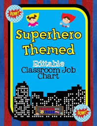 Editable Superhero Themed Job Chart