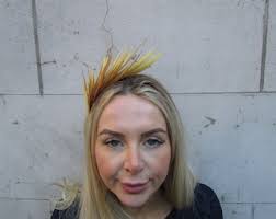 Large Gold Hat Fascinator Wedding Guest Races Disc Headband Hatinator Big  Champagne Gold Headpiece Sh-562