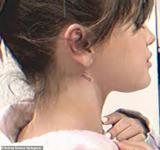 Selena Gomez Gets Another New Tattoo As She Unveils Painful Looking Rare Inking On Her Neck Daily Mail Online