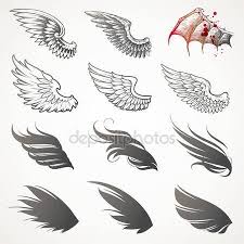 Ensemble De Vecteur D Ailes Image Vectorielle Aile D Ange Tatouage Dessin Ailes Tatouage Ailes