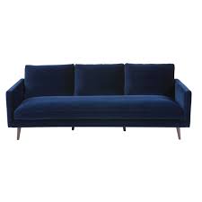Midnight Blue 4 Seater Velvet Sofa Kant Maisons Du Monde Velvet Sofa Blue Living Room Decor Blue Velvet Sofa