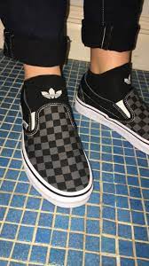 New Dark Checkerboard Vans With Adidas Socks Shoes Checkerboard Vans Adidas Socks