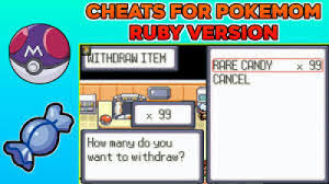 Pokemon Ruby Rare Candy Cheat Pokemon Ruby Rare Candy Cheat News You