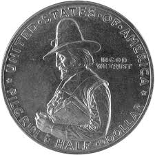 Commemorative coin, coins that issued to commemorate something. Commemorative Pilgrim Tercentenary U S Mint