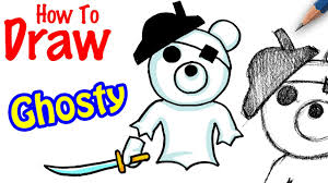 How To Draw Ghosty Roblox Piggy Youtube