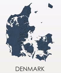 It is a peninsula situated north of germany. Topographic Map Of Denmark Midnight Blue Denmark Map Maps Aesthetic Denmark