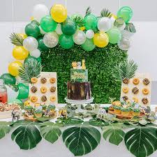 Check spelling or type a new query. 1st Birthday Party Decorations Kids Aniaml Banner Palm Leaf Balloons Safari Jungle Party Tropical Party Supplies Baby Shower Banners Streamers Confetti Aliexpress