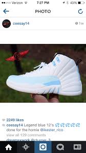 Jordan 12 Custom Sky Blue Jordan Shoes Girls Shoes Sneakers Jordans Shoes