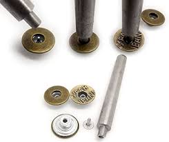 17Mm Brass Jeans Buttons Circles in Bronze and Pins with Fixing Hand Tool  (100 Sets)