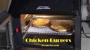 Let your oven do the work. Chicken Burgers From Frozen Power Air Fryer Oven Elite Heating Chicken Burgers Chicken Patty Recipes Air Fried Chicken