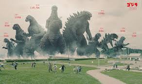 shin godzilla size comparison at kamakura beach in 2019