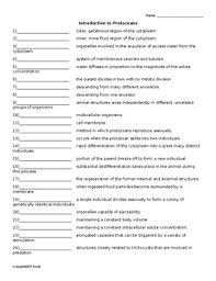 Apart from the absence of a . Introduction To Protozoans Vocab Quiz Or Worksheet For Invertebrate Biology