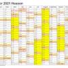 Jahreskalender 2021 mit feiertagen und kalenderwochen (kw) in 19 varianten, a4, hoch & quer. 1