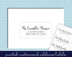 Yellow swirls pattern wedding label. Wedding Guest Address Labels Etsy