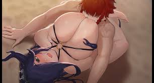 rufus (kyonyuu fantasy burst), kyonyuu fantasy burst, kyonyuu fantasy burst  x, game cg, 1boy, 1girl, beach, black knight (kyonyuu fantasy burst),  blush, breasts, censored, curvy, dark-skinned female, dark skin, faceless,  faceless male,