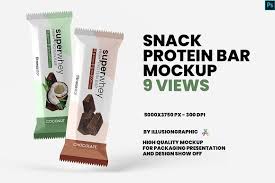 Snack Protein Bar Mockup 9 Views By Illusiongraphic On Creativemarket In 2020 Protein Bars Snack Bar Snacks