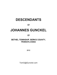 descendants of johannes gunckel