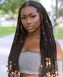 Beaded Box Braids Braided Hairstyles For Black Women Hair Styles Braided Hairstyles
