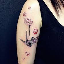 Japanese cranes tattoos google search crane tattoo kokeshi. 65 Origami Bird Tattoos Nenuno Creative