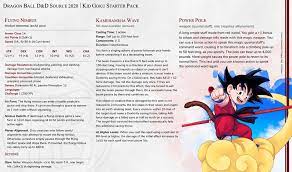 Maybe you would like to learn more about one of these? Dragon Ball D D Source 2020 Kid Goku Starter Pack Dndhomebrew Kid Goku Goku D D