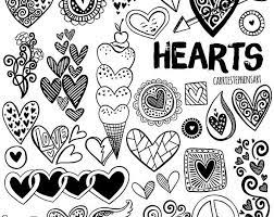 Line Heart Border Clipart Heart Digital Stamps Printable Etsy Clip Art Borders Line Art Images Clip Art