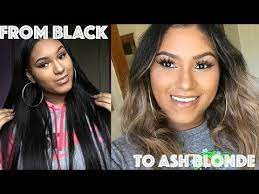 How To Dye Black Hair Ash Blonde Ft Bossxtend Brazilian Straight Hair Youtube Black Hair Dye Blonde Hair Dyed Black Straight Hairstyles
