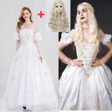 Maybe you would like to learn more about one of these? 2019 Alice In Wonderland Cosplay Costume The White Queen Mirana Fancy Dress Adult Halloween Costumes Mirana White Dress With Wig Movie Tv Costumes Aliexpress