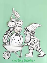 Wichtel Gnomes 22 In 2020 Motive Zum Malen Wichtel Schubkarre
