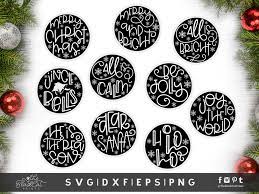 Download Round Christmas Stickers Bundle Svg Dxf Png Eps Theblackcatprints