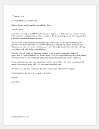 Sample letter of housing allowance to the hr office / 40. Roles And Responsibilities Letter From Employer Word Excel Templates