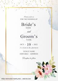 Golden Frame Wedding Invitation Templates Editable With Microsoft Word Download Hundreds Free Printable Birthday Invitation Templates