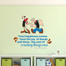 Popeye quotes i yam what i yam quote popeye the sailor man 8 5 x 11 art print home decor office decor wall hanging. Design With Vinyl Happiness Popeye Olive Life Quote Vinyl Wall Decal Wayfair