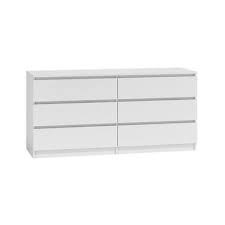 Commode Moderne Avec 6 Tiroirs 140 Cm Malwa M6 40 Blanc Commode Moderne Commode Commode Design