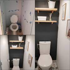 le avant apres nos toilettes ont ete refaites en simplicite sols toilettes etageres peintures interrupteur cadres a deco action interupteur deco maison