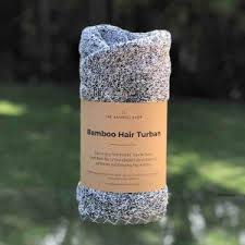 Notify me when this product is available: Bamboo Hair Turban Charcoal The Bamboo Shop