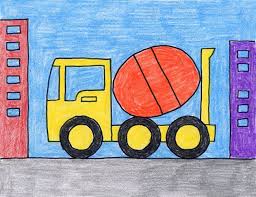 Draw A Cement Truck Art Projects For Kids Art Drawings For Kids Art Lessons Kids Art Projects