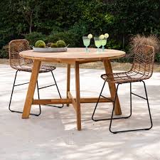 This set will bring the classic look of wood to your patio space but with a modern design and style. Ralinia 4 Ft Round Outdoor Dining Table Round Outdoor Dining Table Outdoor Dining Table Outdoor Dining