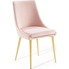 Modway Eei 3416 Pnk Viscount Dining Chair Pink Velvet Gold Stainless Steel In 2020 Dining Chairs Modway Pink Accent Chair