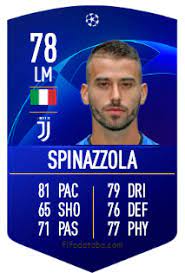 Leonardo spinazzola (born 25 march 1993) is an italian footballer who plays as a left midfield for italian club roma, and the italy national team. Leonardo Spinazzola Fifa 19 Rating Card Price