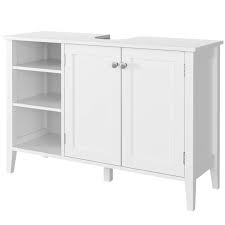 Maybe you would like to learn more about one of these? Homfa Under Sink Bathroom Storage Cabinet 3 Open Shelves 2 Doors Free Standing Wooden Sink Storage Unit White 90x30x60cm Buy Online In Angola At Angola Desertcart Com Productid 183165310
