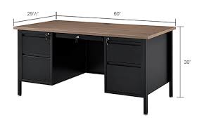The cable management cutouts allow for office organization and. Interion Steel Teachers Desk 60x30 Walnut Top With Black Frame 695632wn Globalindustrial Com