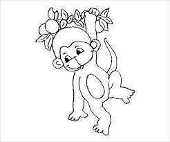 Cute free monkeys coloring page to download. Free 8 Monkey Coloring Pages In Ai