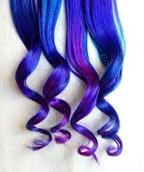 Galaxy Hair Extensions Purple Blue Hair Human Hair Blue Clip Clips Extension Blue In 2020 Galaxy Hair Human Hair Extensions Clip Human Hair Extensions