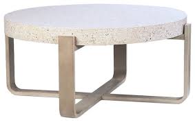 On sale for $188.10 original price $379.00. 41 Cristian Coffee Table White Stone Top Round Wooden Natural Base Round Contemporary Coffee Tables By Noble Origins Llc Houzz
