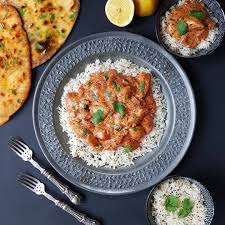 Homemade Butter Chicken Murgh Makhani Rich Tomato Butter Double Cream Indian Spices Pilau Rice And Naan Bread Butter Chicken Murgh Indian Spices